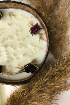 Робота Соєва свічка в кокосовій шкаралупі