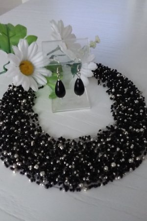 Робота Кольє Сріблясто-чорне