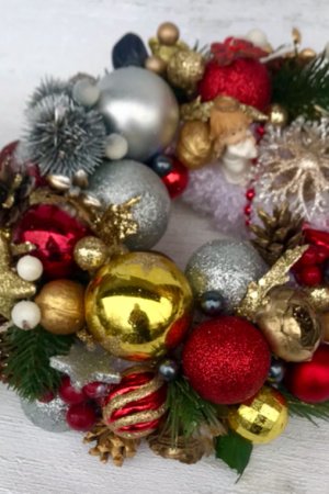 Работа подсвечник новогодний