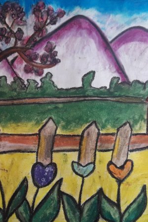 Робота Картина будинок пастель 2021