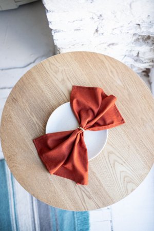 Робота Лляна серветка   40 см x 40 см Червоний 