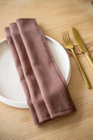 Робота Рушник з льону 45 см x 45 см Коричневий