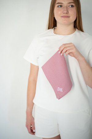 Работа Персонализированная салфетка 40 см x 40 см Розовая