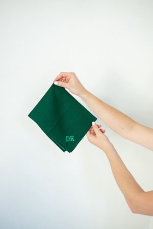 Робота Персоналізована серветка 40 см x 40 см Темно-зелена