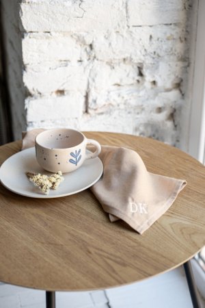 Робота Персоналізована серветка 40 см x 40 см Беж