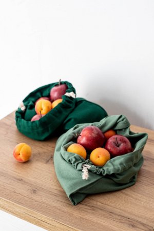 Робота Торбинка для зберігання з льону 18 см x 22 см   Зелений 