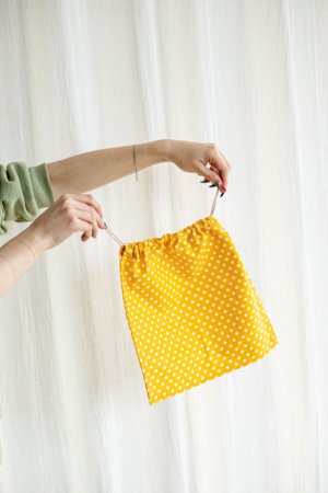 Работа Сумка для хранения из хлопка 26см x 30см Желтая