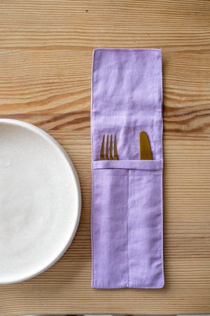 Робота Конверт для столових приборів, фіолетовий (10 см x 25 см)