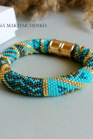 Работа Браслет из японского бисера 'Turquoise'