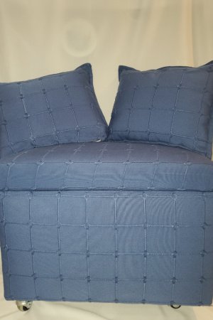 Робота Пуф для передпокою синього кольору + 2 подушки