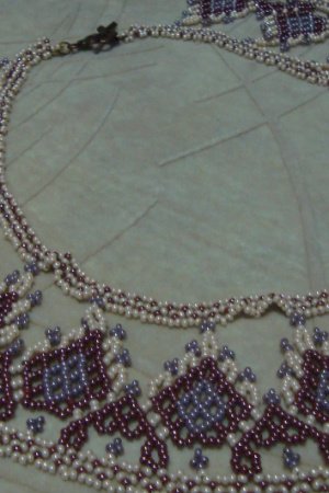 Работа Ажурное оплечье из бисера