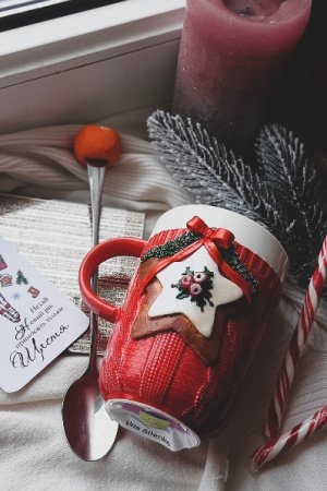 Робота Різдвяна чашка, новий рік подарок, ручна робота