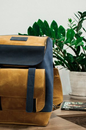 Робота Спортивний шкіряний чоловічий рюкзак, Рюкзак для ноутбука