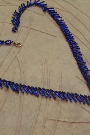 Работа Колье "Перо павлина"