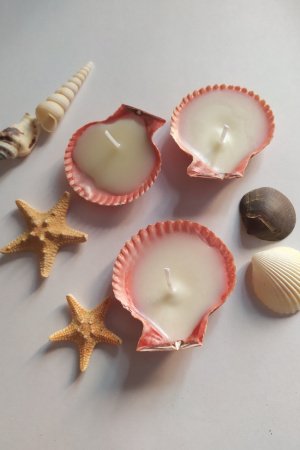 Работа Эко свечи в раковинах