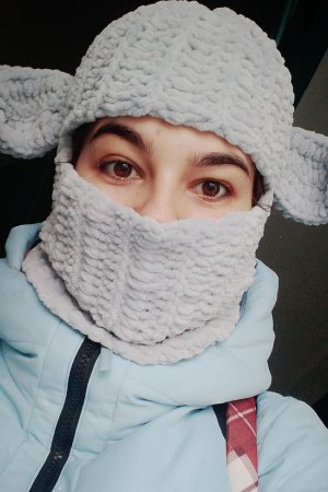 Работа Зимняя балаклава с ушками