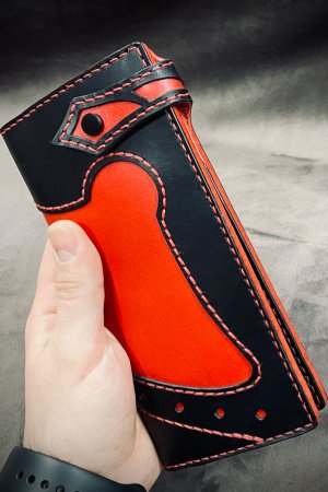Робота Байкерский кошелек, гаманець байкерський з натуральної шкіри