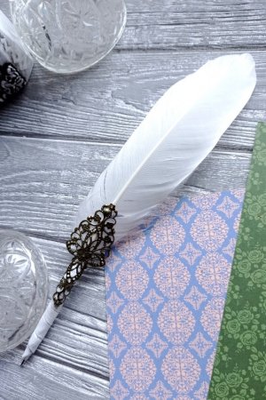 Робота Кулькова ручка з білим пером