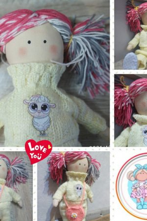 Работа Текстильная лялька в Желтом Костюме.