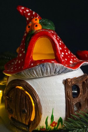 Работа Подсвечник мухомор