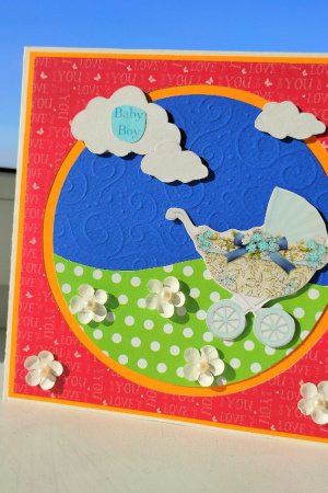 Работа Открытка c рождением малыша-мальчика