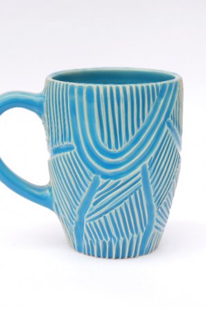 Работа Голубая чашка Геометрия, 400мл