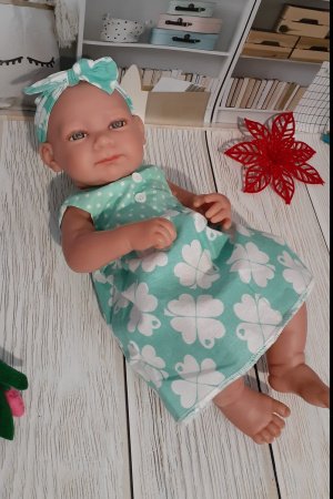 Работа Платье и повязка для пупса Антонио Хуан 42 см. 