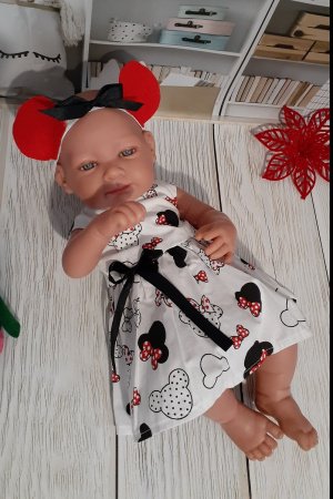 Работа Платье "мики" и повязка для пупса Антонио Хуан 42 см. 