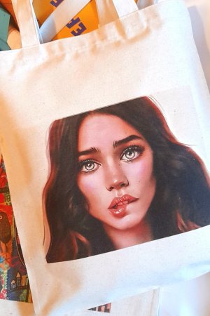 Работа Спортивная сумка (шопер) с принтом