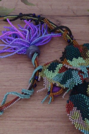 Работа Колье "Цветет чертополох"