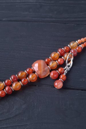 Робота Браслет та сережки з натурального сердоліку