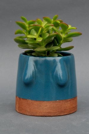 Робота Керамічний бірюзовий вазон для квітів