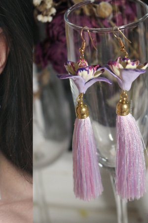 Робота Сережки іриси з полімерної глини