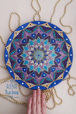 Работа тарелка декоративная 'Blue-violet'