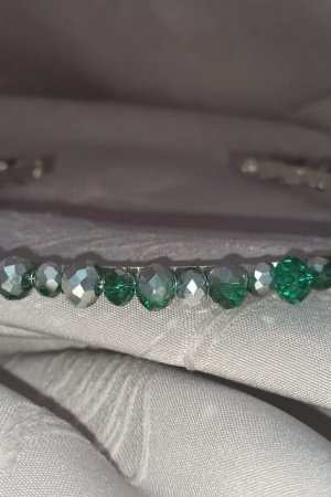 Робота Обруч  зелений з сріблом