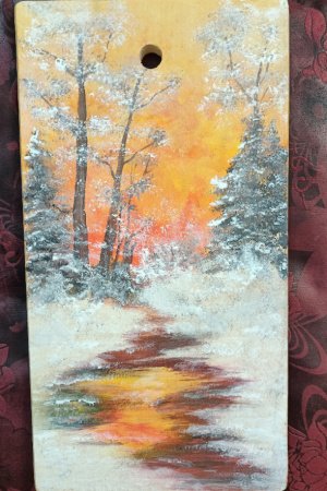 Робота Дошка кухонна "Зимовий пейзаж"