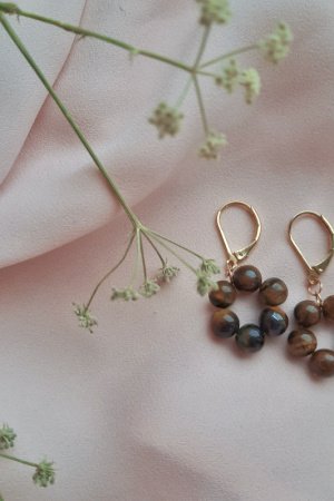 Работа Серьги - кольца из натуральных камней