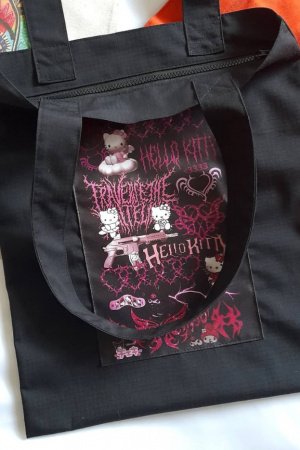 Работа Шопер с принтом Hello Kitty с застежкой "молния"