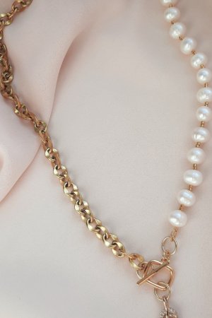 Работа Комбинированное колье с жемчугом.