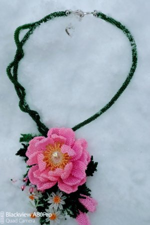 Работа Колье ,,Пион"