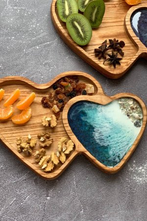 Робота Дерев'яна менажниця "Пара сердець"