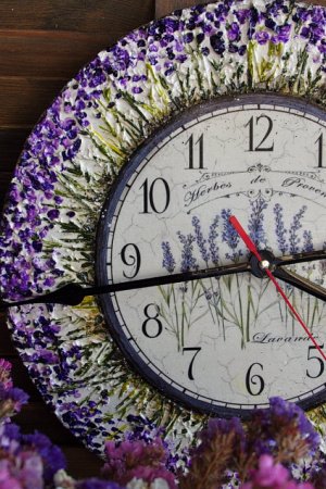 Работа часы прованс с лавандой