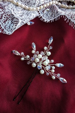 Работа Шпилька украшение в прическе невесты, выпускницы, подарок