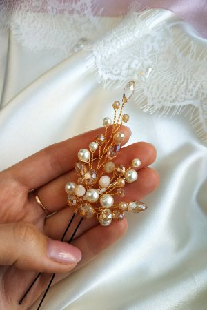 Работа Шпилька украшение в прическу невесты, выпускницы