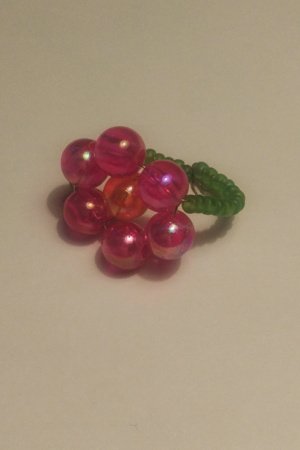 Работа Кольцо с цветочком, кольцо из бисера,  украшение из бисера