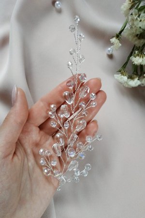 Работа Веточка в прическу, украшение для волос на свадьбу