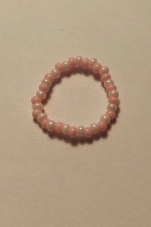 Робота Кільце з бісеру, ніжне кільце, рожеве кільце