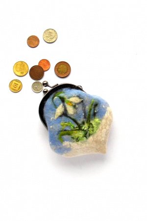 Робота Валяний гаманець для монет Пролісок