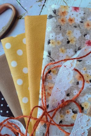 Работа Набор хлопка для рукоделия Весенний из 5 лоскутов