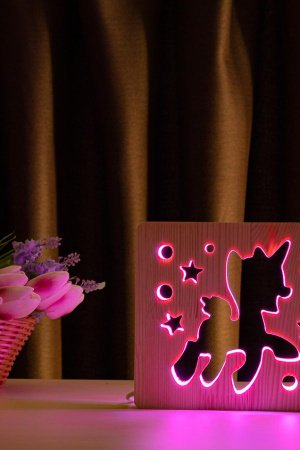 Робота Світильник з дерева LED з пультом та регулюванням кольору